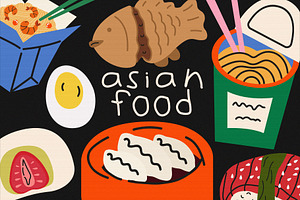 Asian food clipart, a Food Illustration by Luamor