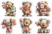 Spring Teddy Bear Illustration Bundl, an Illustration by Daily.Designs (Thumbnail 8 of 8)