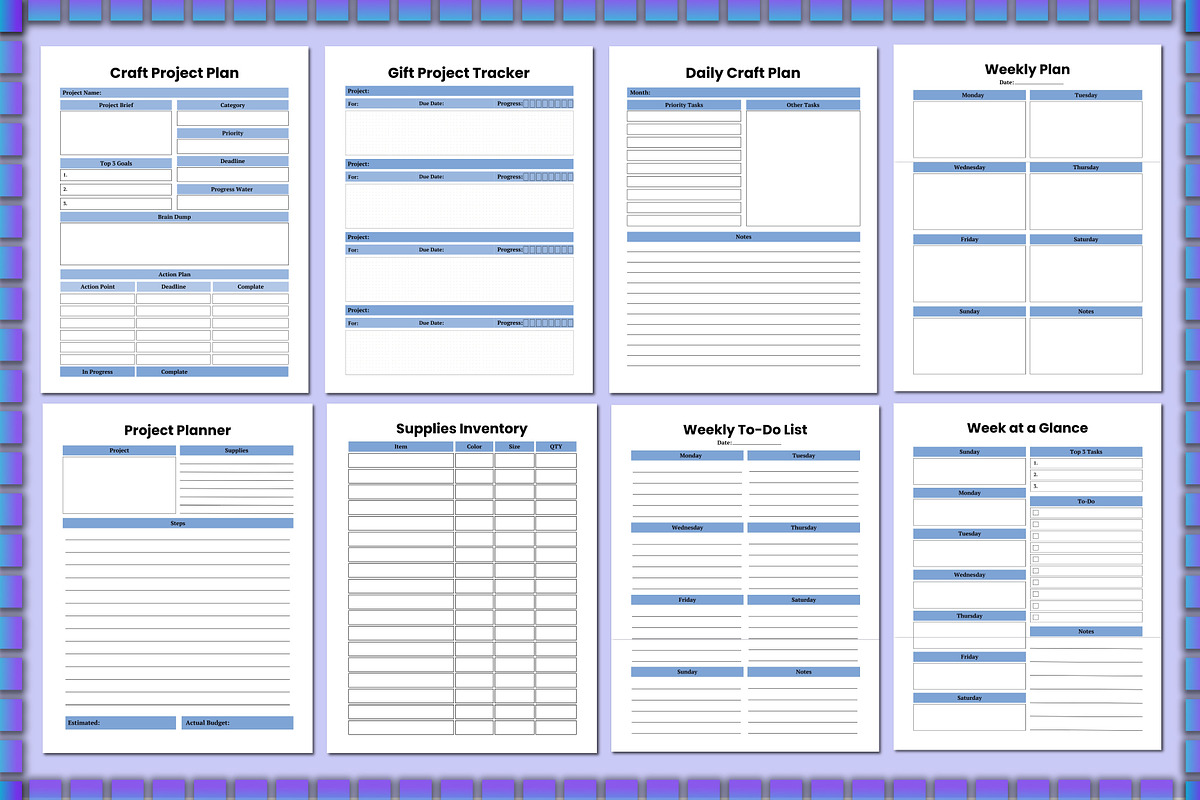 Craft Planner For Canva KDP, a Stationery Template by Shumaya (Photo 2 of 5)