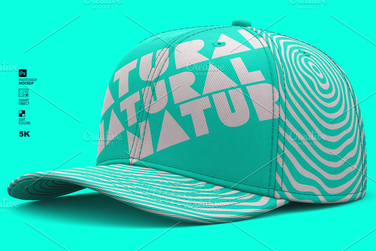 6-Panel Cap Mockup - Full Fabric PSD, a Hat Mockup by LESZ Design (Photo 5 of 12)