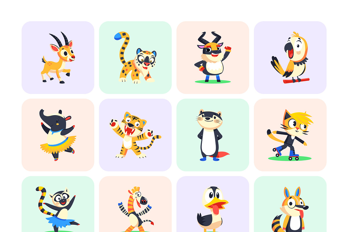 Animal Mascots Art Set, an Emoji Icon by Creative Stall (Photo 9 of 10)