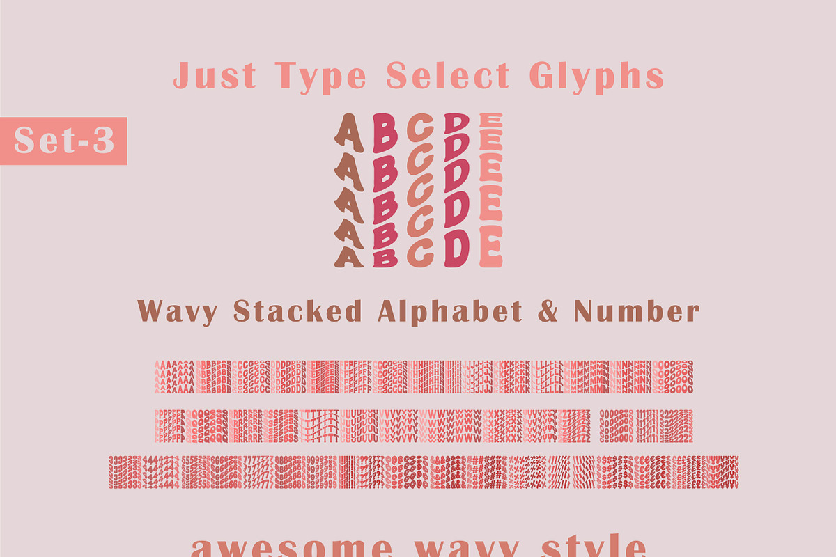 Wavy Stacked Bundle- Retro Font, a Serif Font by MaxArt Foundry (Photo 4 of 14)