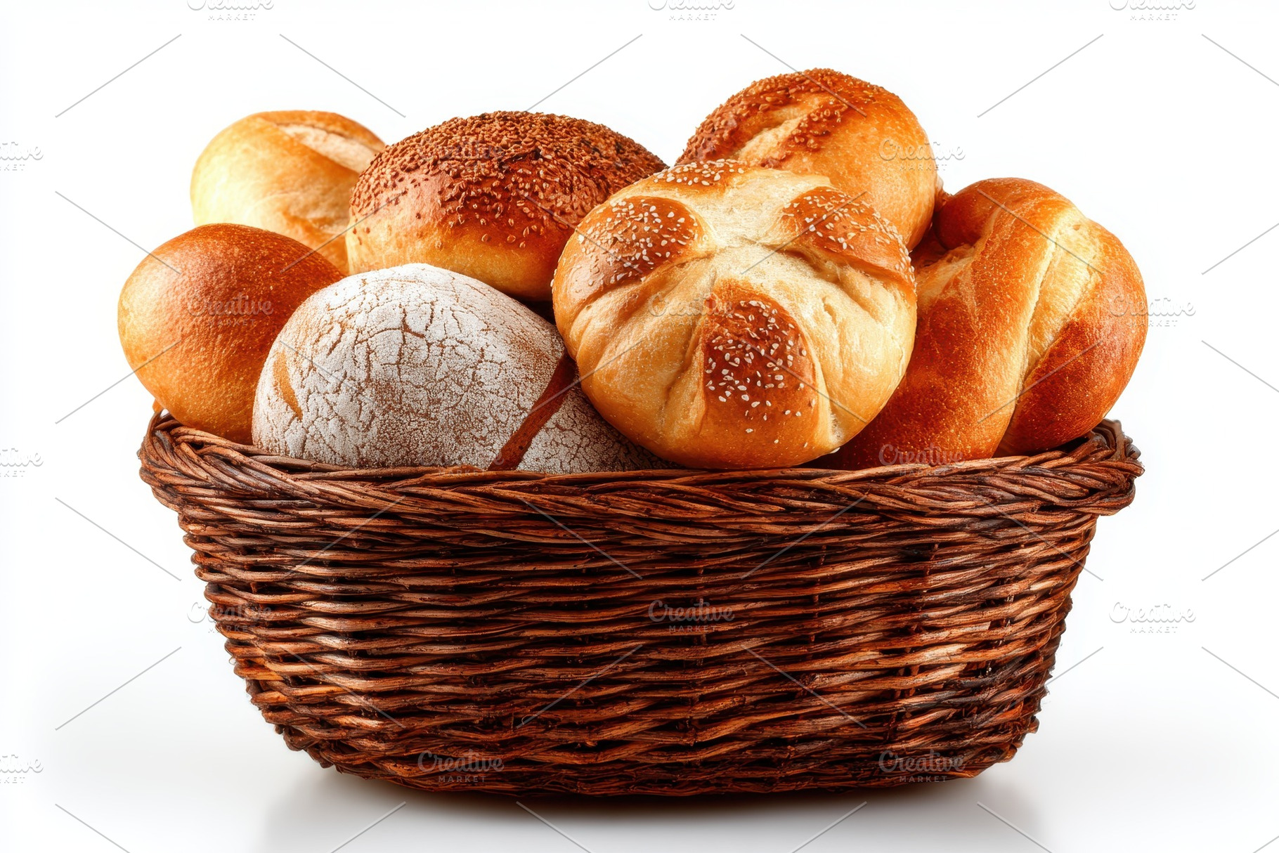 Assorted Breads in Brown Basket Deli, a Photo by Pixeness Studio