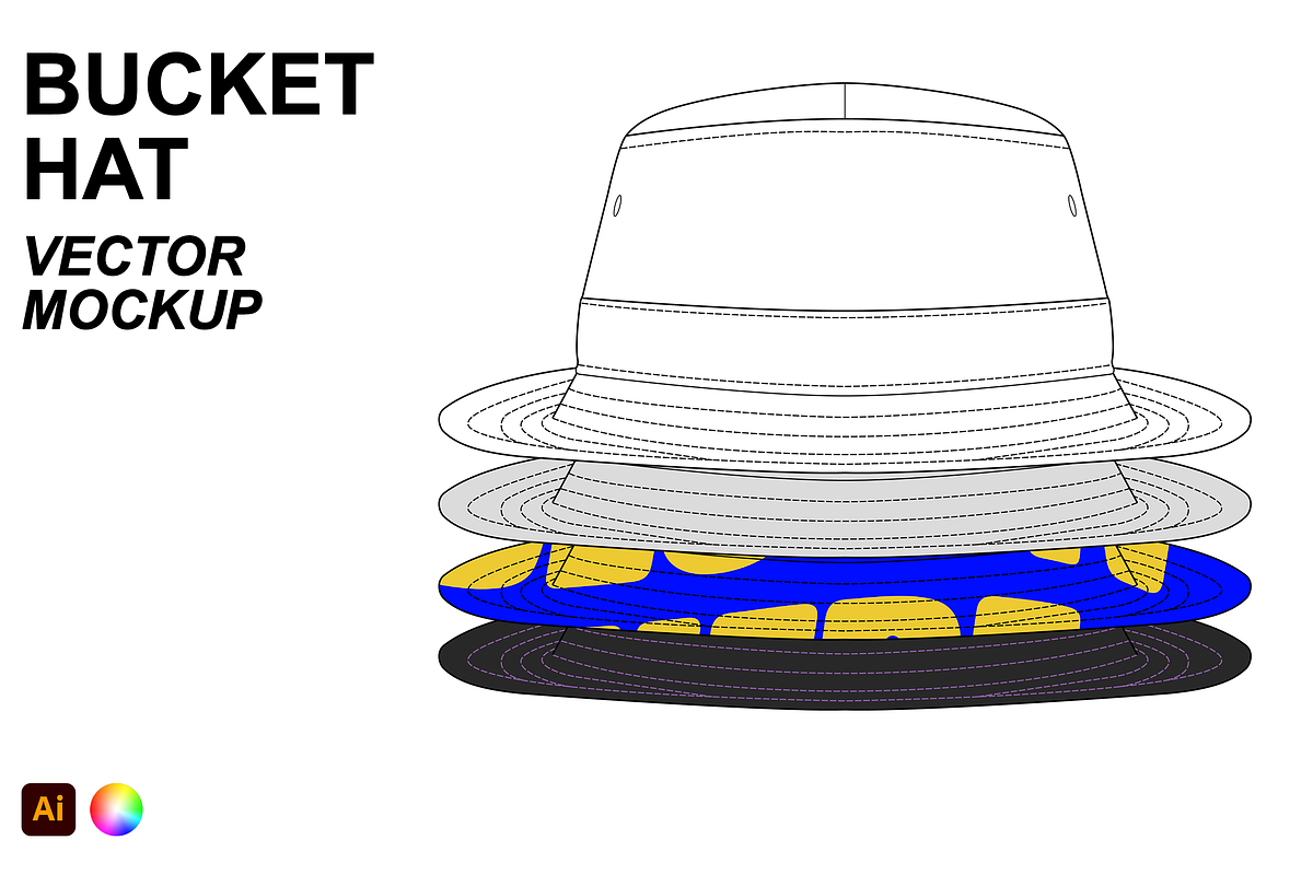 Bucket Hat Vector Mockup Template, a Hat Mockup by Infinity Mockups (Photo 1 of 7)