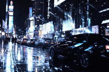 A vibrant night scene in Times Square, New York City, featuring bright neon lig, an Arts & Entertainment Photo by Textures & Backgrounds