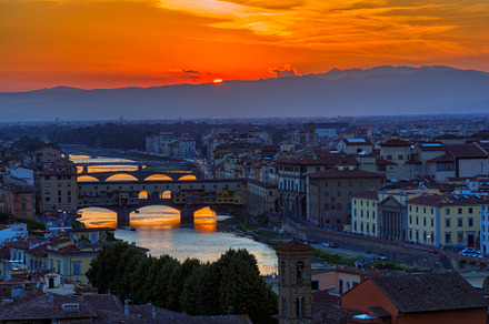 Panorama of bridge Ponte Vecchio, Florence., an Architecture Photo by CreativePhotoSpain