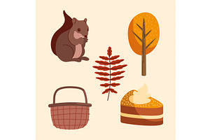 Five Autumn Season Icons