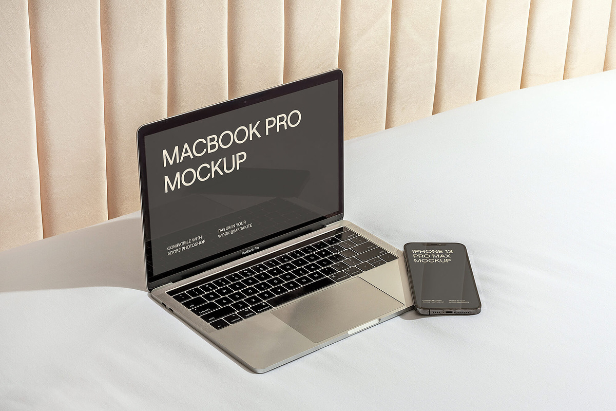 MacBook Pro and iPhone PSD Mockup, a Books & Magazine Mockup by Area Mockups (Photo 1 of 3)