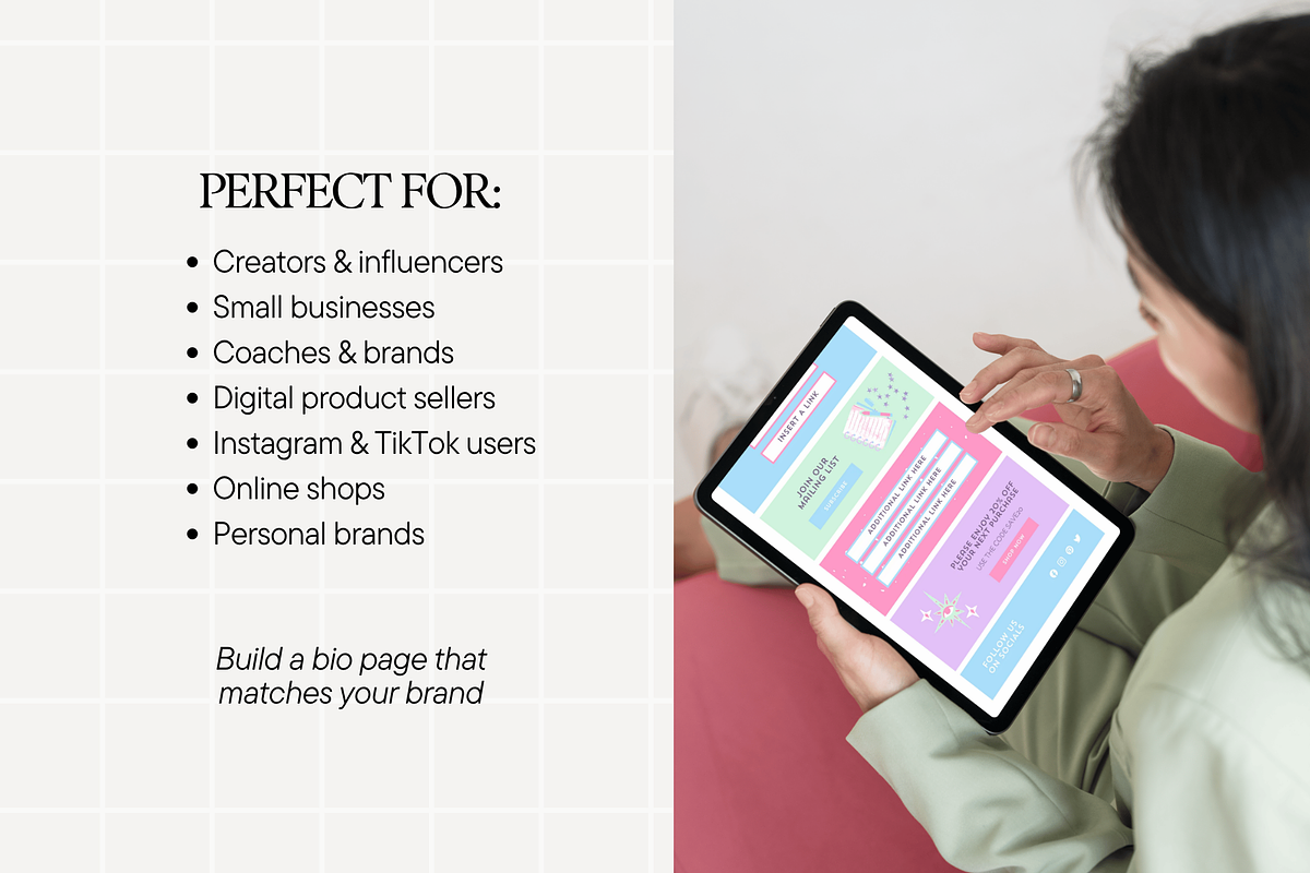 Pastel Link In Bio Template, a Landing Page Template by Anna Design Studio (Photo 6 of 10)