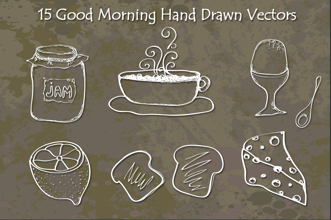 Good Morning Hand Drawn Vectors, an Object Graphic by handdrawngirl