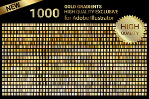 1000 Gold Gradients For Illustrator