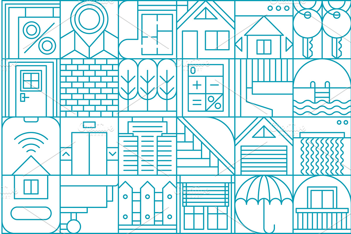 Real estate and property pattern, an Object Illustration by Vector Tradition