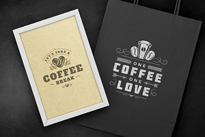 Coffee Quotes And Phrases Set