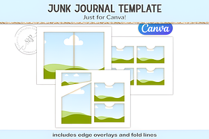 Junk Journal Canva Frame Template, a Marketing Template by Ink Gallery