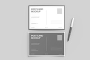 Two Postcard Mockup Set with Pen, a Product Mockup by graphypix (Thumbnail 3 of 4)