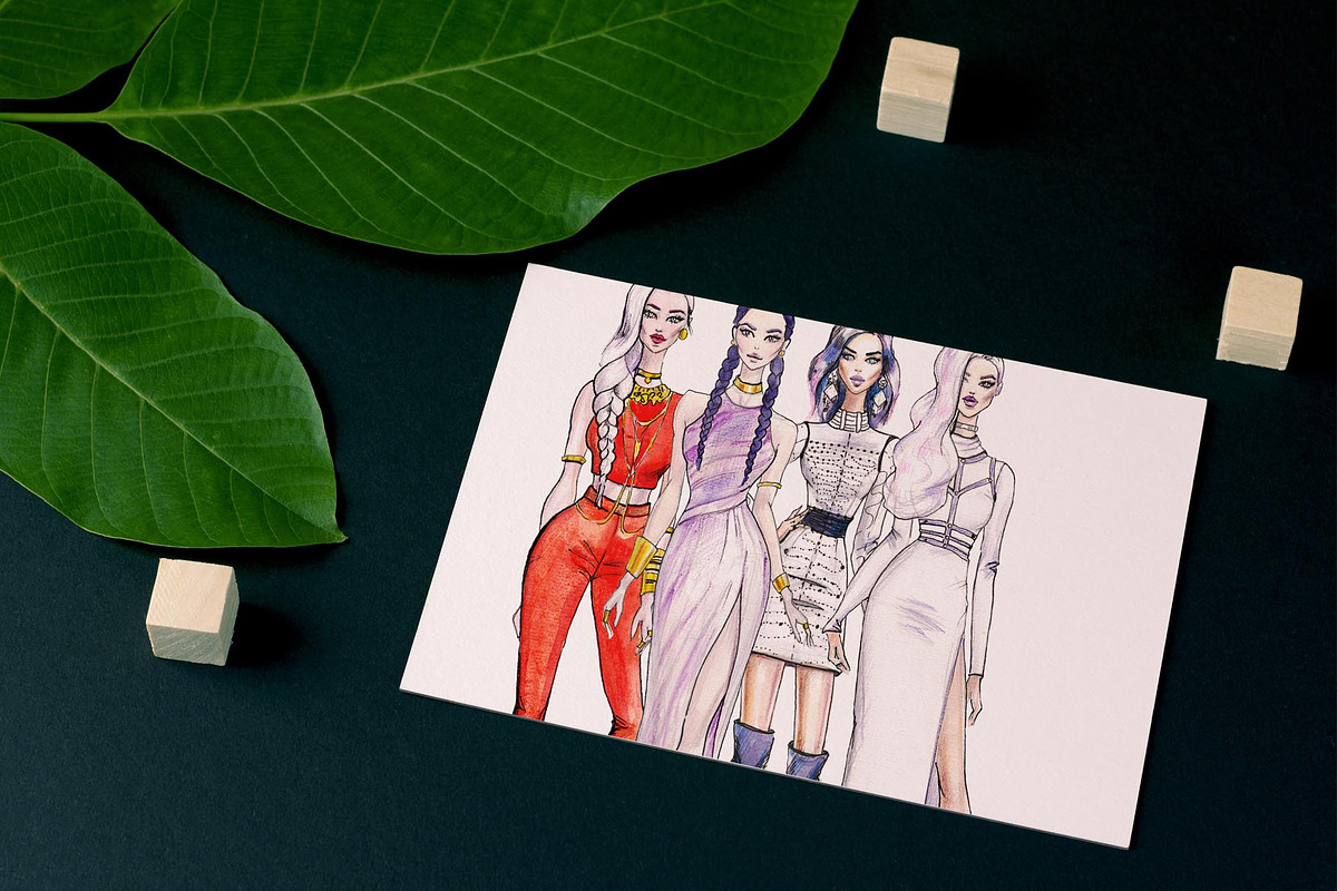 Fashion Girls, a Decorative Illustration by zaksheuskaya (Photo 5 of 5)