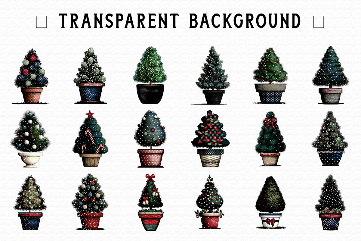 Christmas Tree in Pots Clipart, an Illustration by Libby Wishes (Photo 5 of 6)