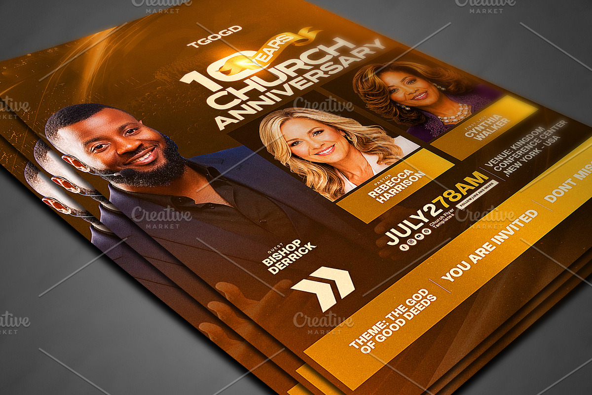 10 Year Church Anniversary Flyer PSD, a Social Media Template by church flyer templates (Photo 4 of 12)
