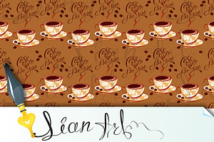 Seamless with coffee cups