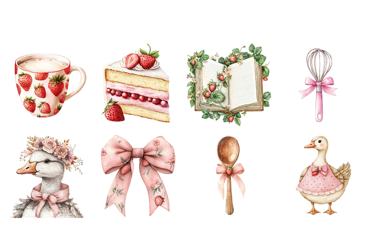 Strawberry Goose Clipart, an Illustration by Design Market (Photo 3 of 4)