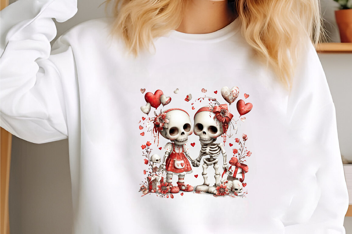 Skeleton Valentine Bundle Sublimatio, an Illustration by designcity5 (Photo 3 of 5)