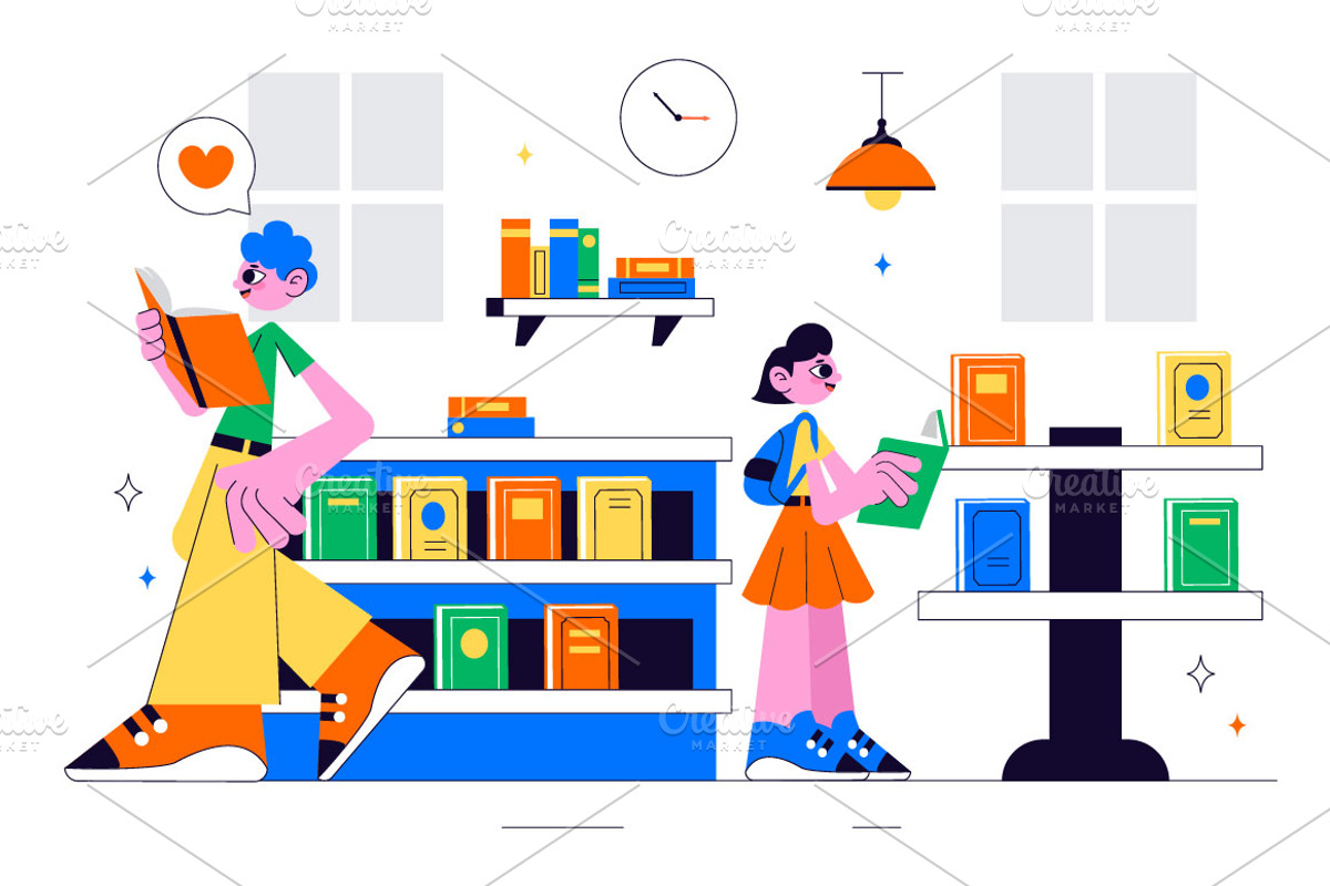 10 Book Store Illustration, an Education Illustration by denayunebgt (Photo 4 of 4)