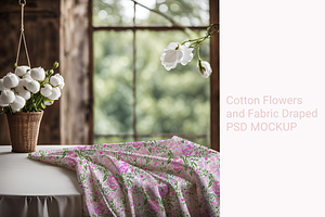 Cotton Flowers & Fabric Draped PSD