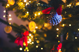 Decorated christmas tree featuring christmas, tree, and background