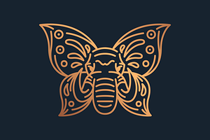 ELEPHANT BUTTERFLY ILLUSTRATRION