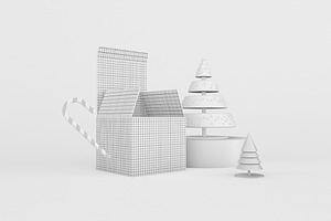 Christmas Box Mockup, a Packaging Mockup by Qaleb Studio