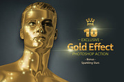 10 Gold Sparkling Stars, an Action Add-On by yantodesign (Thumbnail 2 of 7)