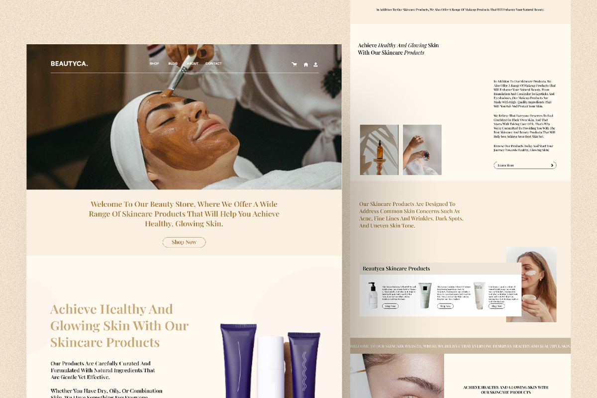 Beautyca Landing Page, an UI Kit Template by slidenotion (Photo 5 of 6)