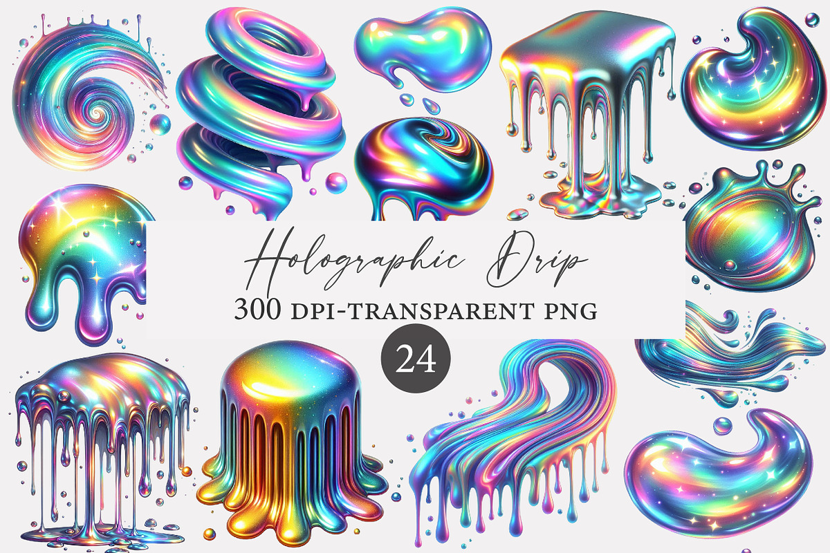 Holographic Drip Clipart, an Illustration by Designworld (Photo 1 of 5)