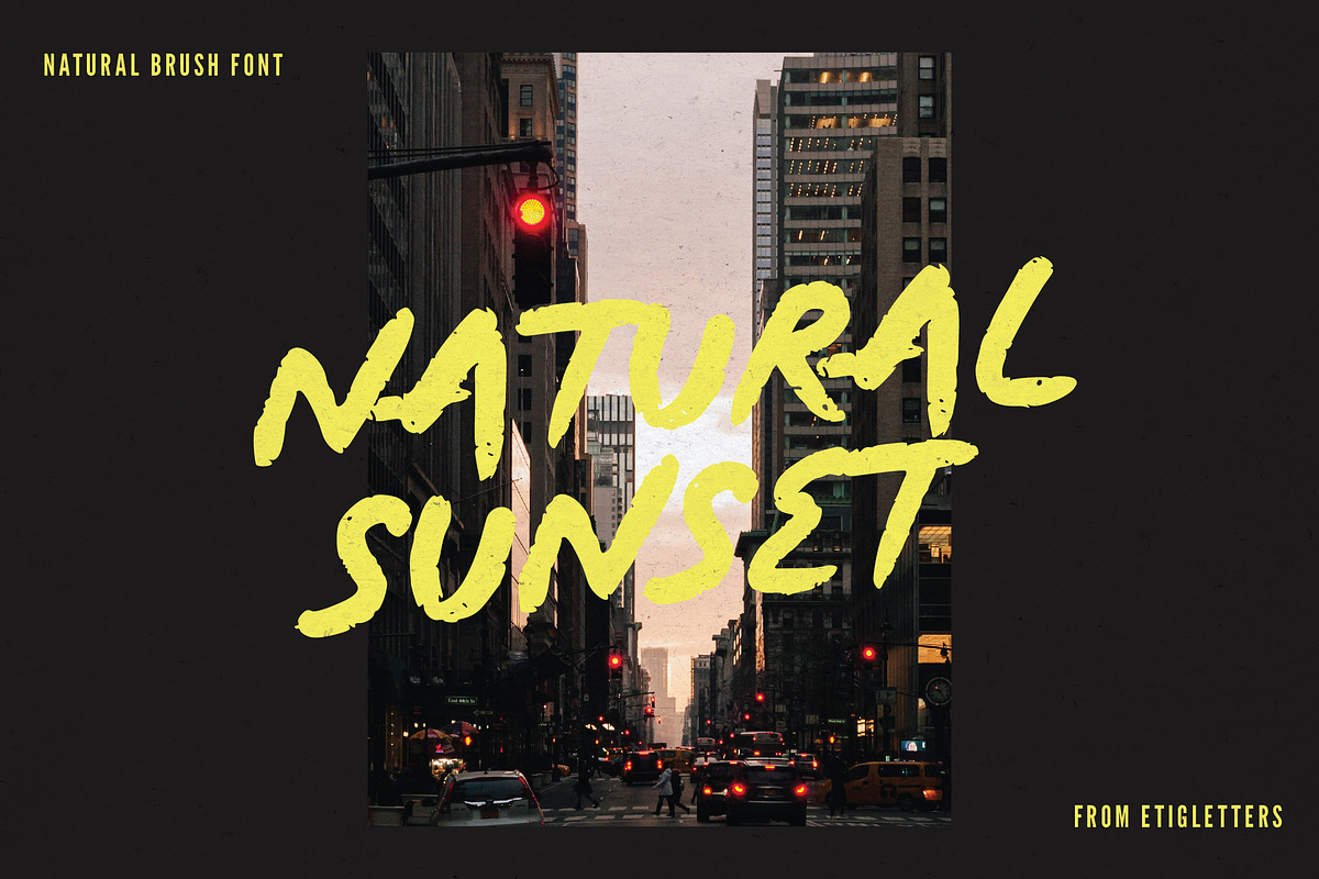 Natural Sunset, a Sans Serif Font by etigletters (Photo 1 of 10)