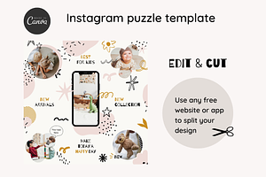 Kids Instagram Puzzle Template Canva