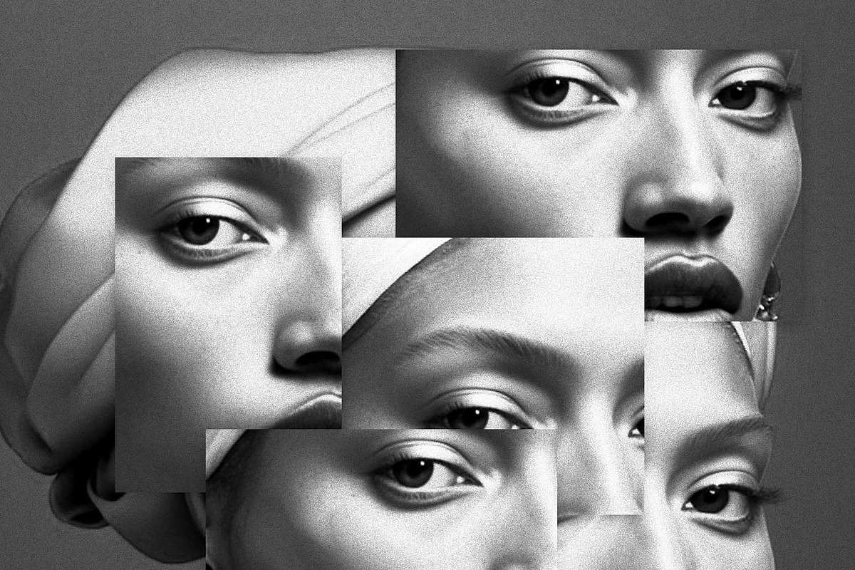 Portrait Fragmented Shapes Photo