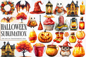 Watercolor Halloween Sublimation, an Illustration by Designworld