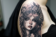 Gothic Girls tattoo flash bundle, a Brush Add-On by ProcreateInk (Thumbnail 9 of 11)