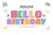 Hello Birthday - Display Font, a Font by KiddoGlyphs Studio (Thumbnail 1 of 5)