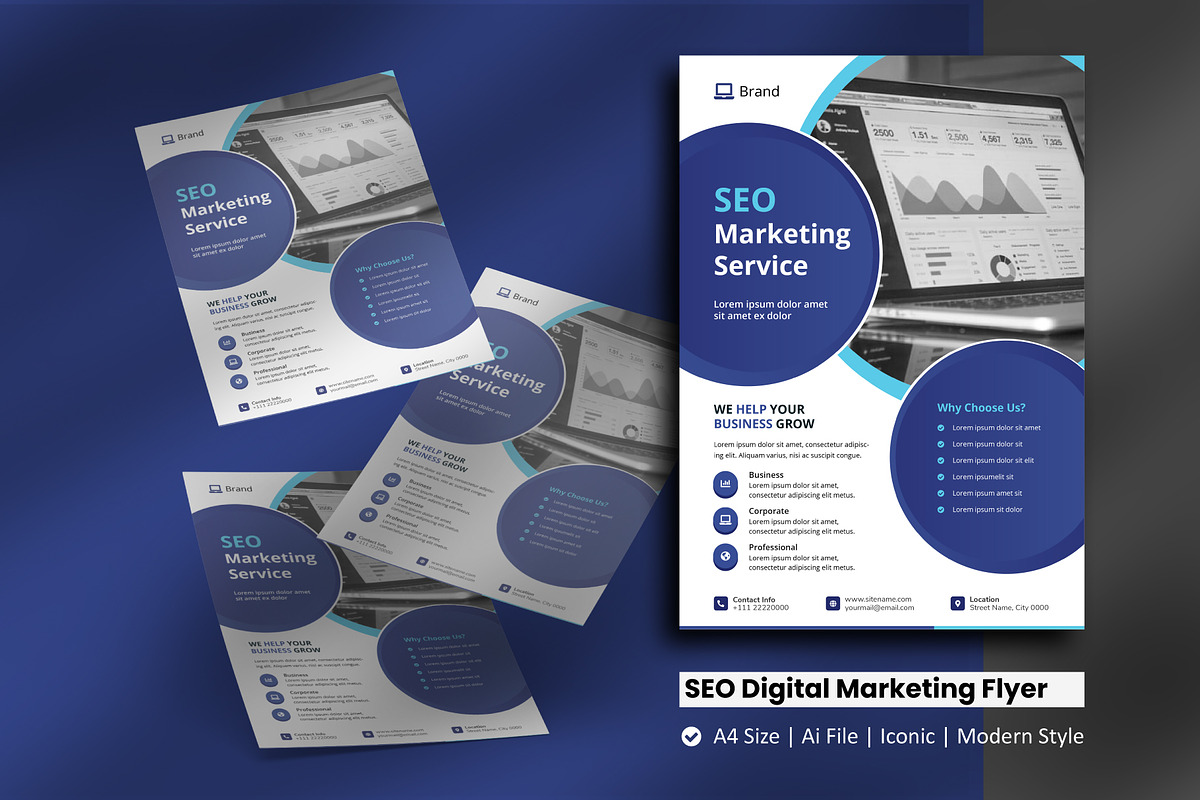 SEO Digital Marketing Flyer Template, a Flyer Template by rivatxfz (Photo 1 of 2)