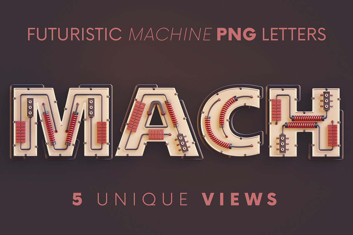 Futuristic Machine - 3D Lettering, a Graphic by MIIM