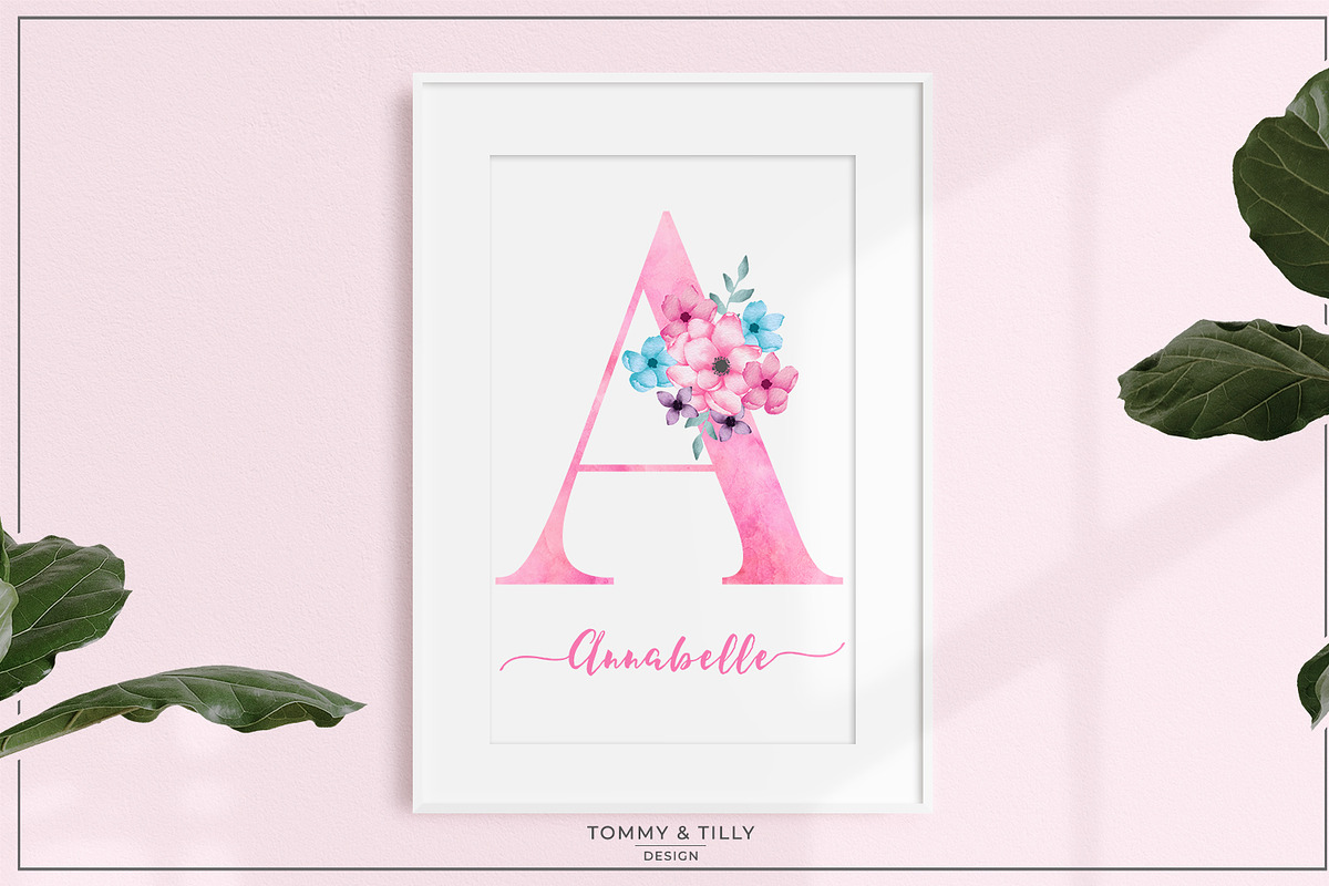Pink Bouquet Alphabet PNG, an Illustration by Tommy & Tilly Design (Photo 4 of 4)