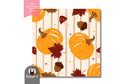 Cozy Autumn Pumpkin Stripes Seamless, a Pattern Graphic by KisbyArt (Thumbnail 3 of 3)