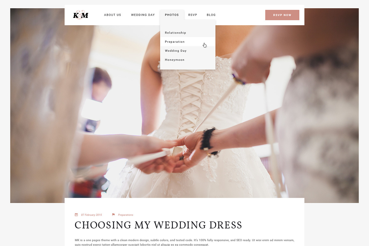 K&M - Wedding Website PSD Design, a Websites & App Template by ColorByt (Photo 4 of 4)