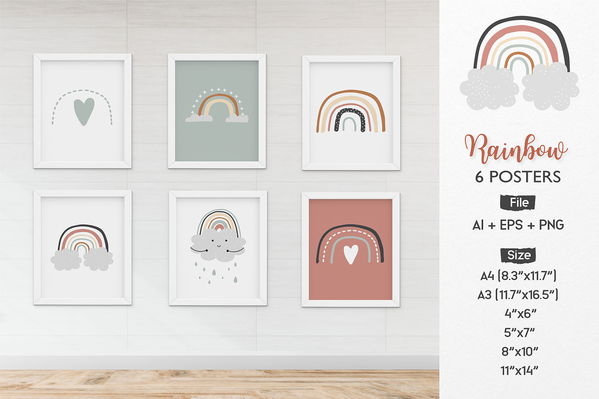 Rainbow bundle postcard2, an Object Illustration by Piixypeach (Photo 1 of 4)
