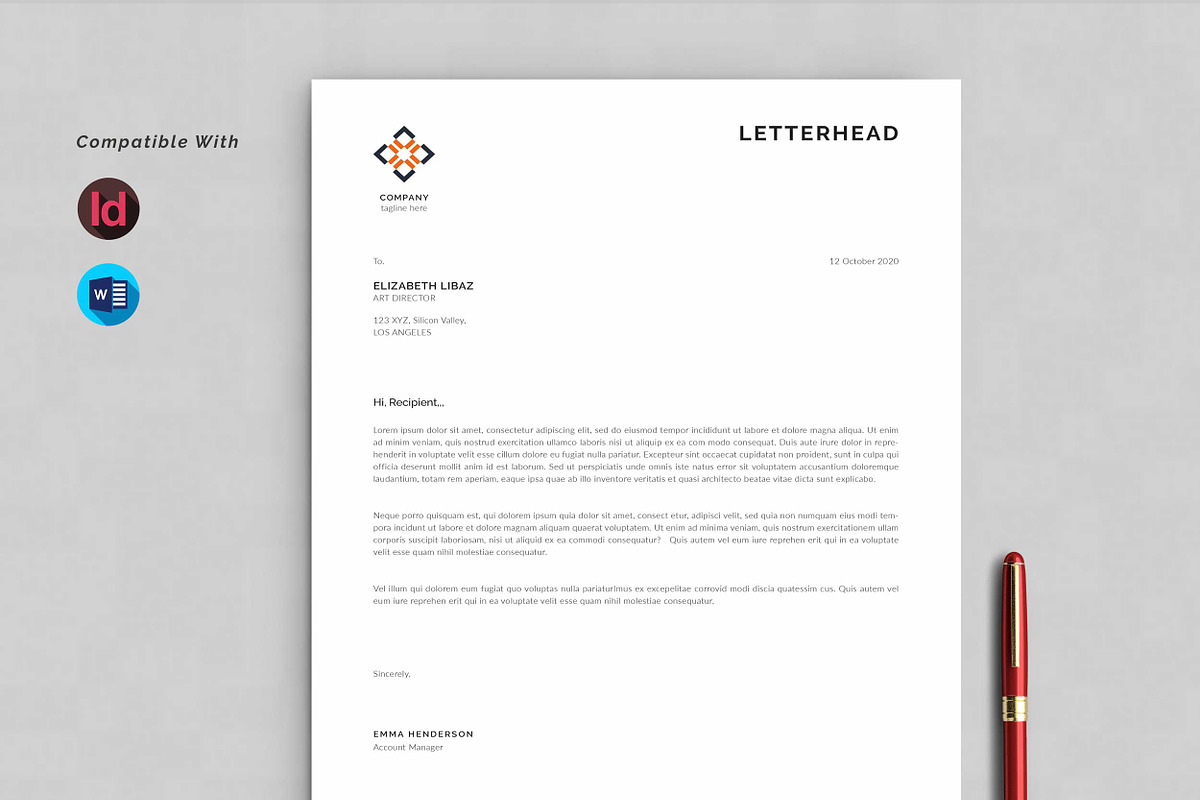 Letterhead + Invoice, a Stationery Template by Peunayah (Photo 1 of 2)