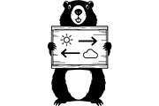 Cute Bear Silhouette Bundle, an Animal Illustration by Designer_Momina (Thumbnail 7 of 31)