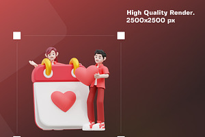 Valentine Character 3D Illustration