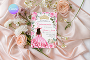 Blush Pink Quinceañera Party Invite, a Templates & Theme by VeliusCreativeStudio (Thumbnail 1 of 3)