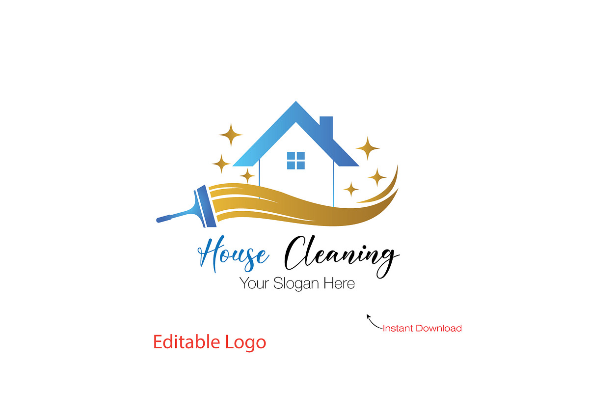 Modern Cleaning Service Logo, a Branding & Logo Template by YUDesignStore (Photo 1 of 10)